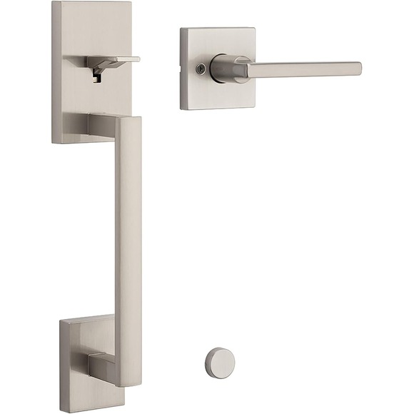 Kwikset San Clemente Exterior Door Handleset No Deadbolt Satin‎ Nickel Finish